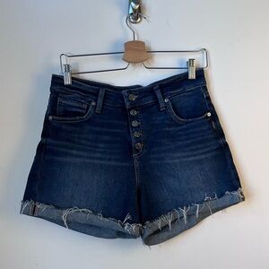 Silver Jeans Womens Avery High Rise Button Front Luxe Stretch Jeans Shorts Sz 29